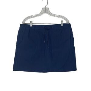 Eddie Bauer Navy Blue Tulip Hem Skort Skirt Size L Women's
